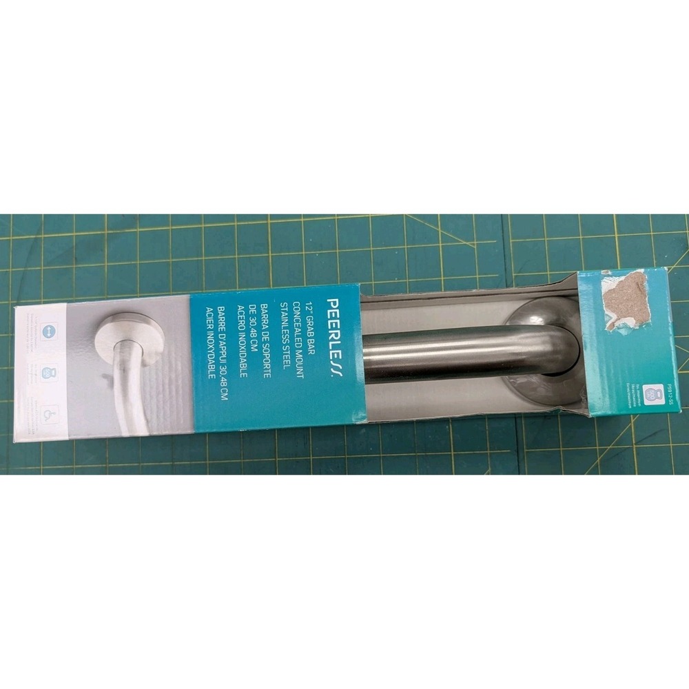 Peerless 12" Grab‎ Bar Stainless Steel Brushed Stainless New in Box